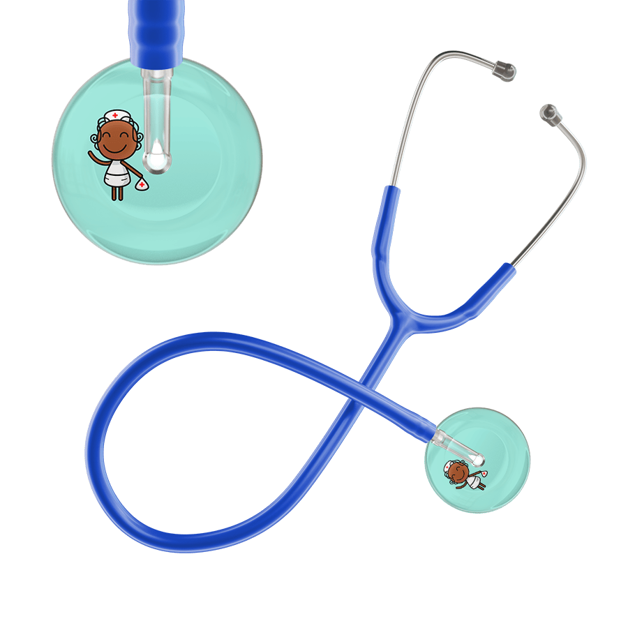 Ultrascope Single Stethoscope Robin's Egg F4 Cartoon Nurse / Adult / Royal Blue Cartoon Nurse F4 Skin Stethoscope