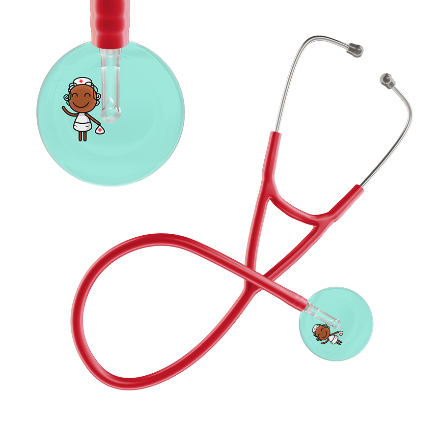 Ultrascope Single Stethoscope Robin's Egg F4 Cartoon Nurse / Adult / Red Cartoon Nurse Cardiology Stethoscope
