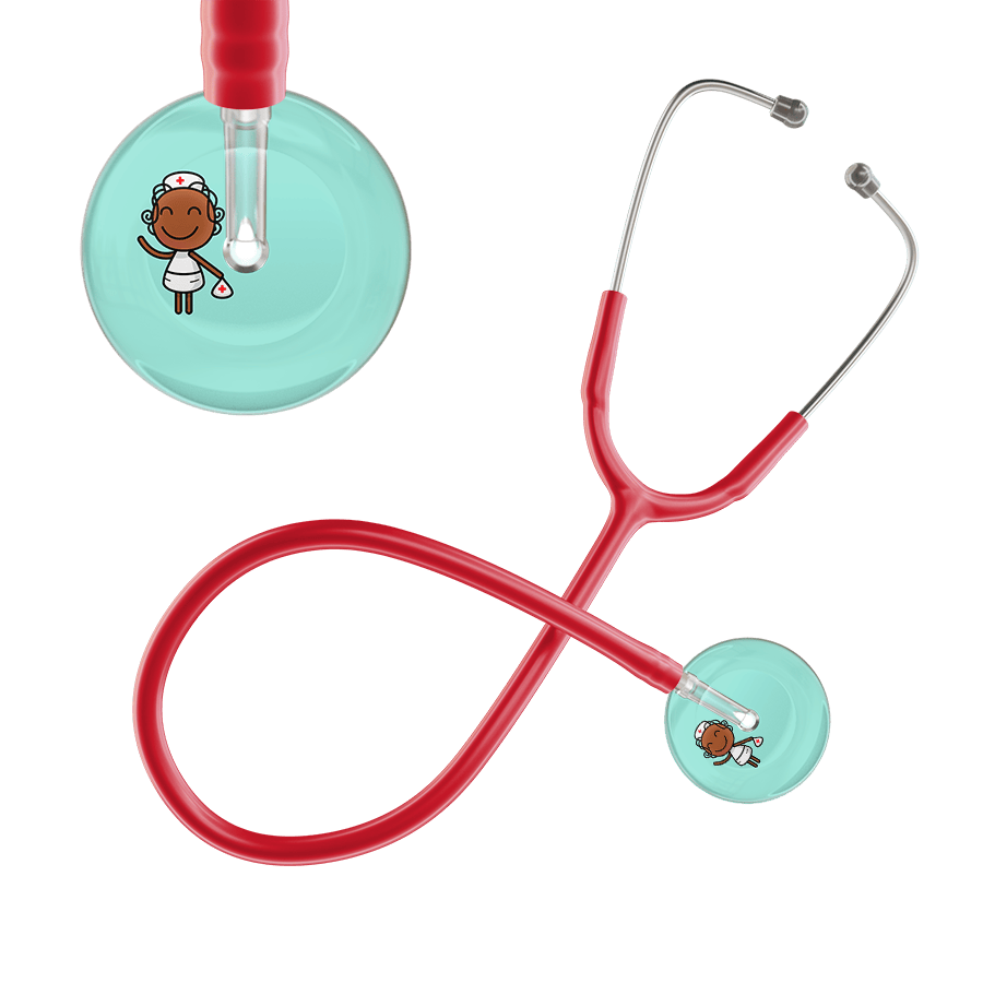 Ultrascope Single Stethoscope Robin's Egg F4 Cartoon Nurse / Adult / Red Cartoon Nurse F4 Skin Stethoscope