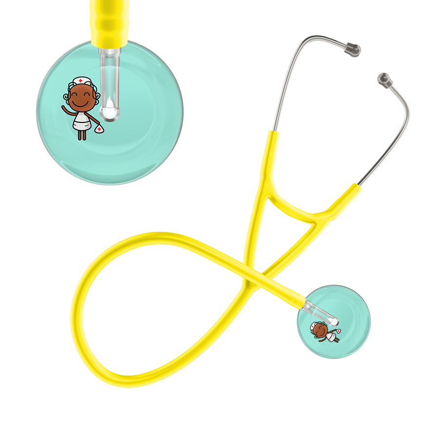 Ultrascope Single Stethoscope Robin's Egg F4 Cartoon Nurse / Adult / Yellow Cartoon Nurse F4 Skin Cardiology Stethoscope