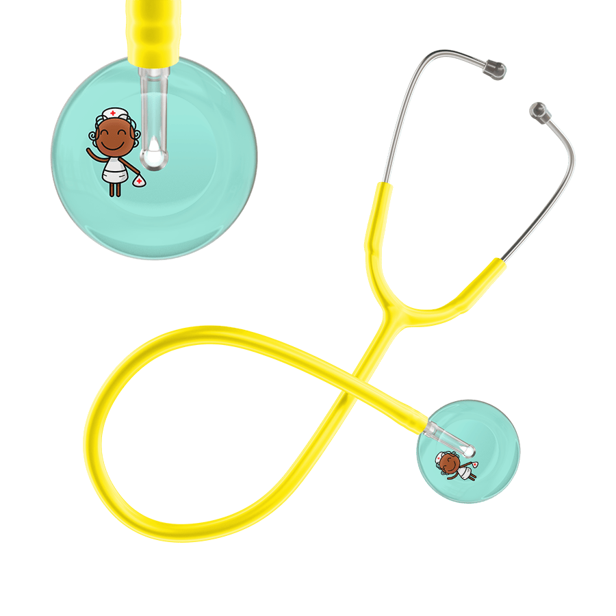 Ultrascope Single Stethoscope Robin's Egg F4 Cartoon Nurse / Adult / Yellow Cartoon Nurse F4 Skin Stethoscope