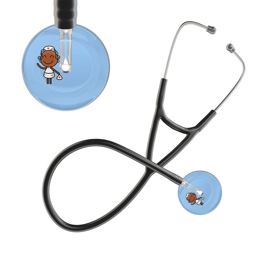 Ultrascope Single Stethoscope Light Blue F4 Cartoon Nurse / Adult / Black Cartoon Nurse F4 Skin Cardiology Stethoscope