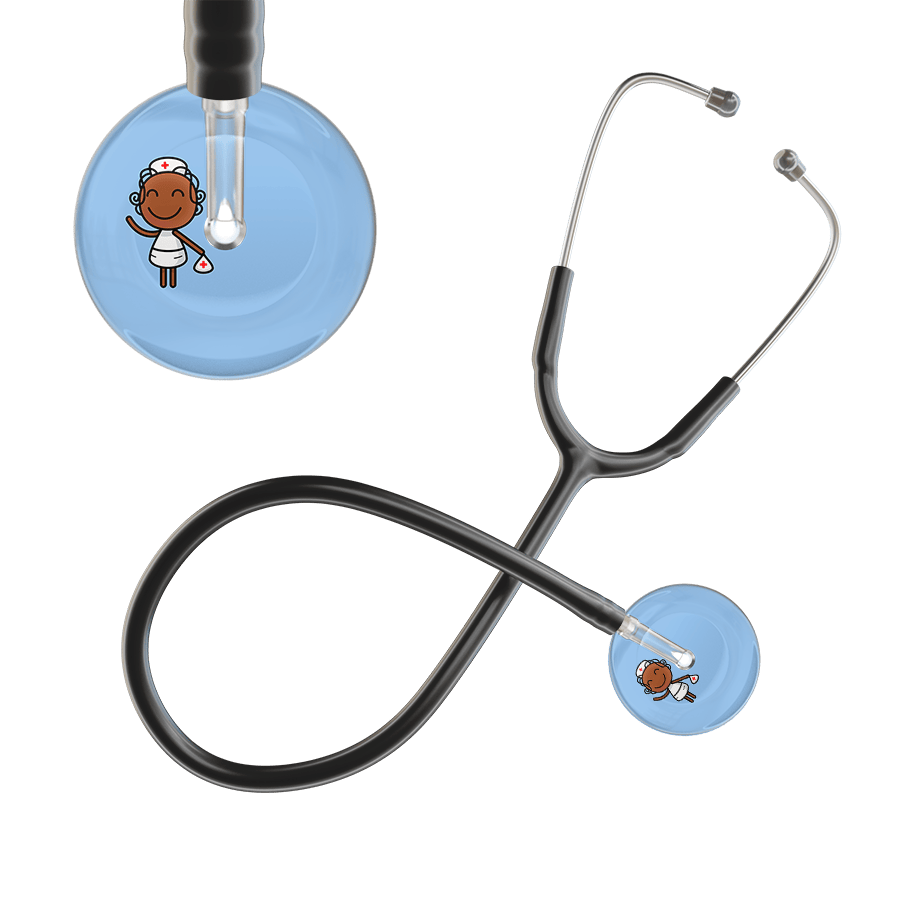 Ultrascope Single Stethoscope Light Blue F4 Cartoon Nurse / Adult / Black Cartoon Nurse F4 Skin Stethoscope