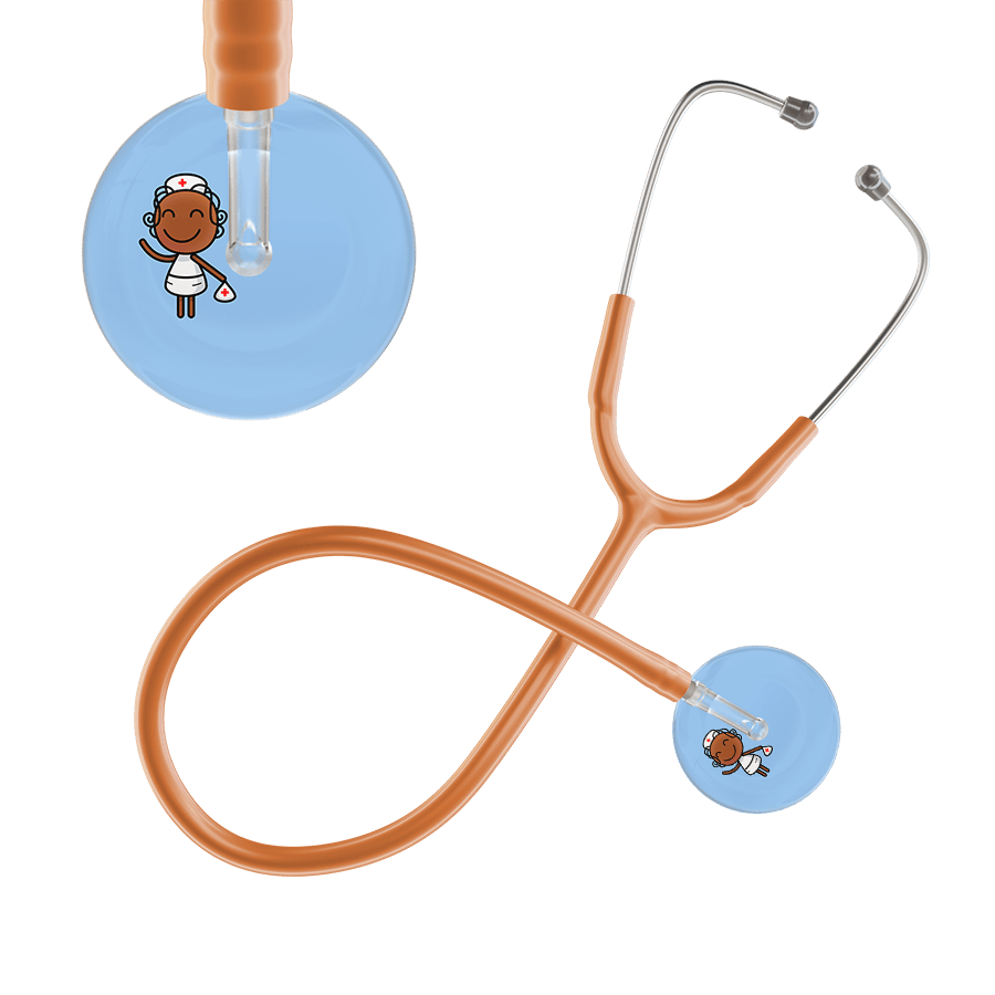 Ultrascope Single Stethoscope Light Blue F4 Cartoon Nurse / Adult / Caramel Cartoon Nurse F4 Skin Stethoscope