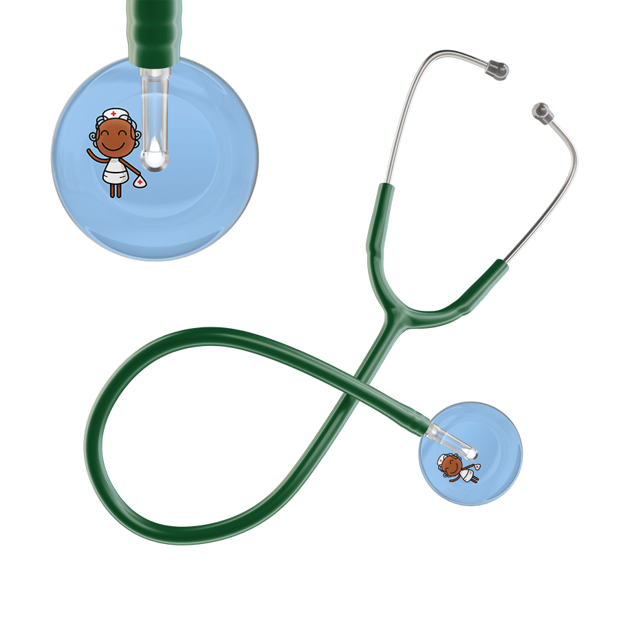 Ultrascope Single Stethoscope Light Blue F4 Cartoon Nurse / Adult / Dark Green Cartoon Nurse F4 Skin Stethoscope