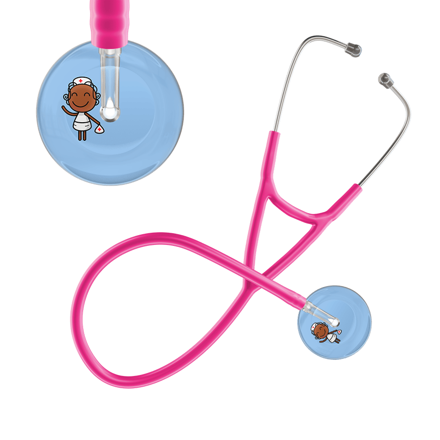 Ultrascope Single Stethoscope Light Blue F4 Cartoon Nurse / Adult / Hot Pink Cartoon Nurse F4 Skin Cardiology Stethoscope