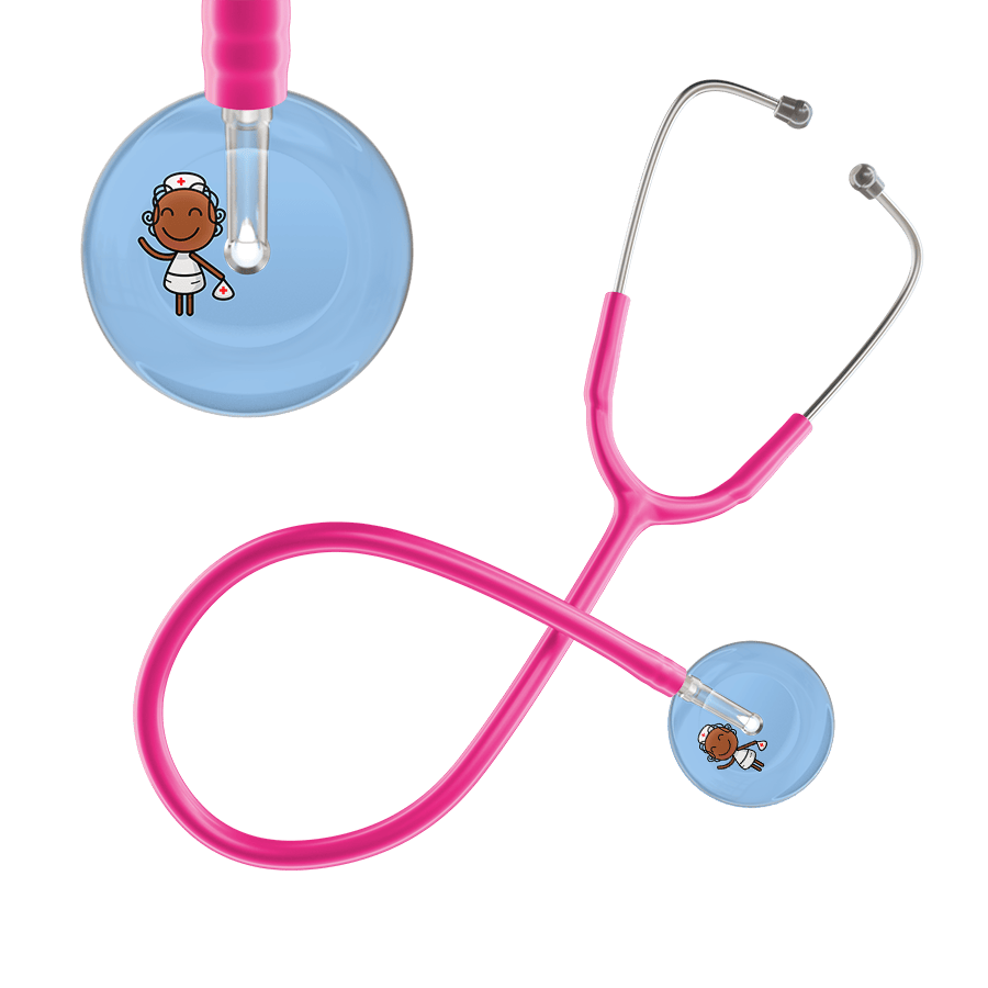 Ultrascope Single Stethoscope Light Blue F4 Cartoon Nurse / Adult / Hot Pink Cartoon Nurse F4 Skin Stethoscope