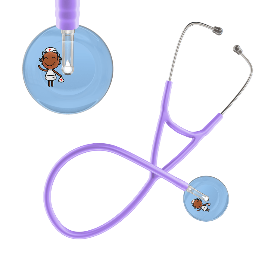 Ultrascope Single Stethoscope Light Blue F4 Cartoon Nurse / Adult / Lavender Cartoon Nurse F4 Skin Cardiology Stethoscope