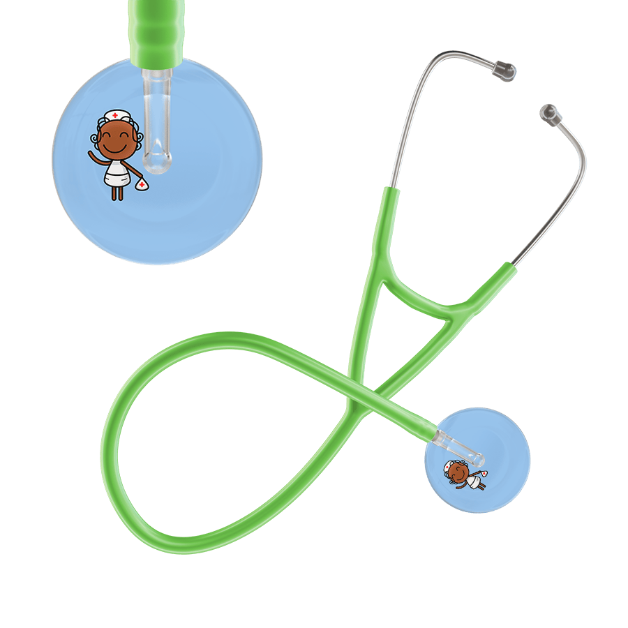 Ultrascope Single Stethoscope Light Blue F4 Cartoon Nurse / Adult / Lime Green Cartoon Nurse Cardiology Stethoscope