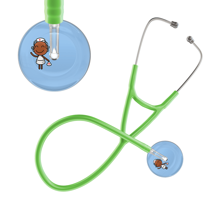Ultrascope Single Stethoscope Light Blue F4 Cartoon Nurse / Adult / Lime Green Cartoon Nurse F4 Skin Cardiology Stethoscope