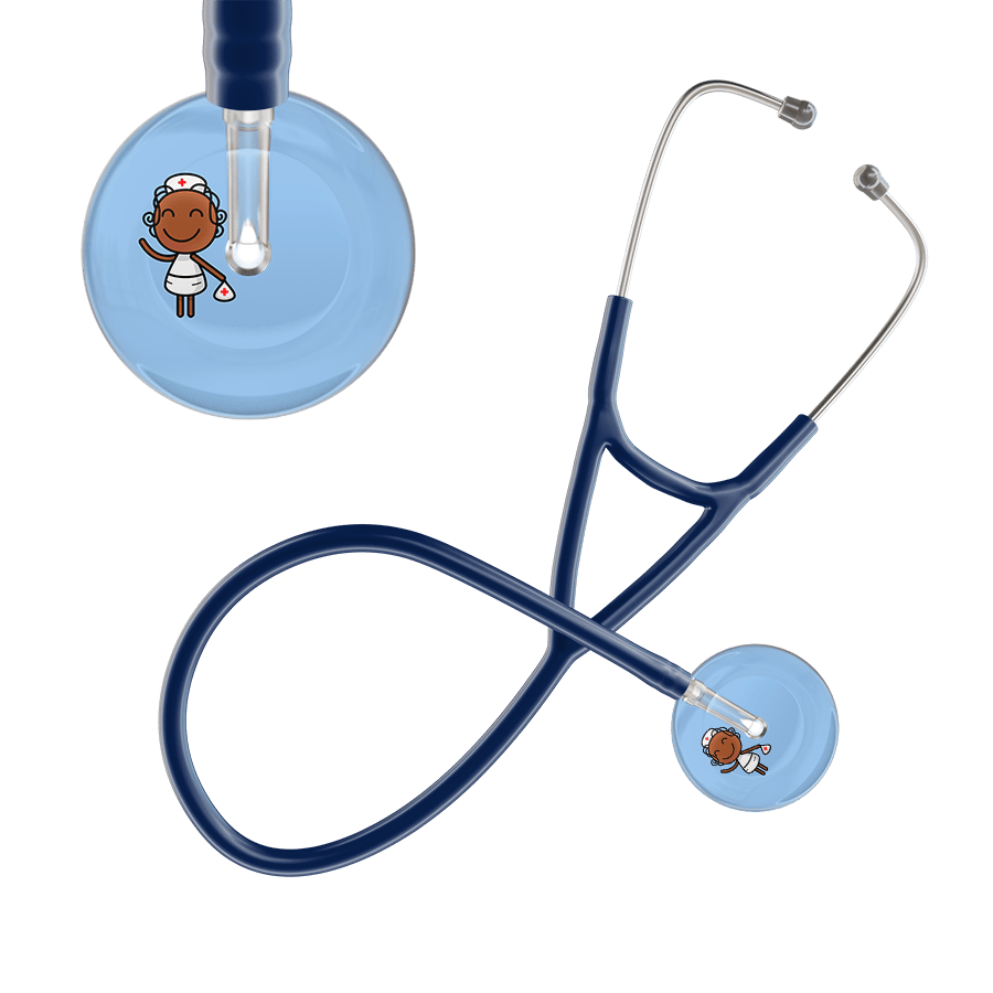 Ultrascope Single Stethoscope Light Blue F4 Cartoon Nurse / Adult / Navy Cartoon Nurse F4 Skin Cardiology Stethoscope