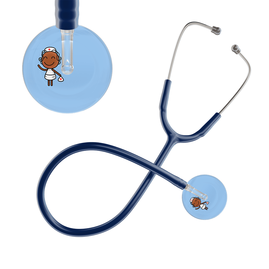 Ultrascope Single Stethoscope Light Blue F4 Cartoon Nurse / Adult / Navy Cartoon Nurse Stethoscope