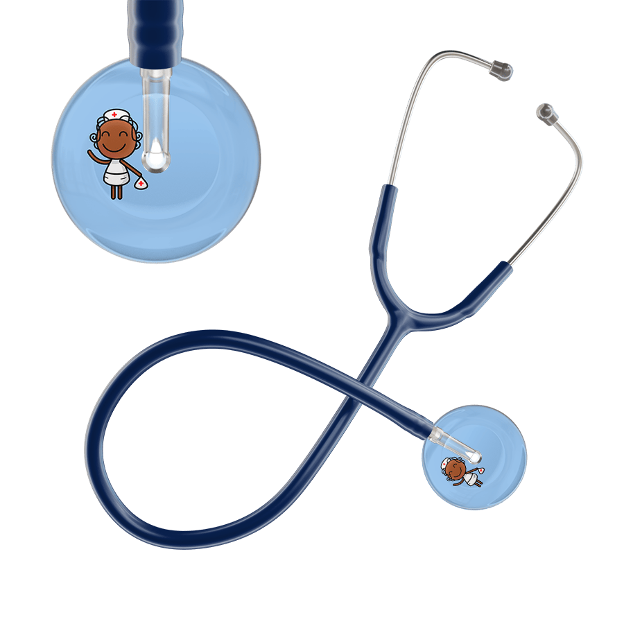 Ultrascope Single Stethoscope Light Blue F4 Cartoon Nurse / Adult / Navy Cartoon Nurse F4 Skin Stethoscope
