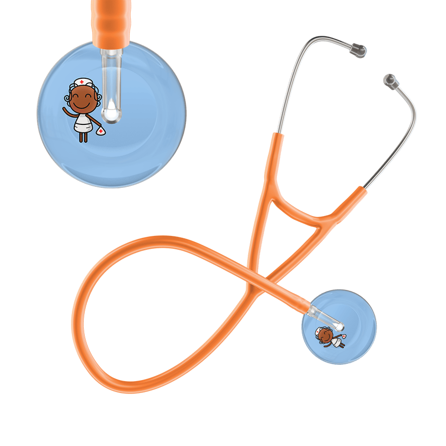 Ultrascope Single Stethoscope Light Blue F4 Cartoon Nurse / Adult / Orange Cartoon Nurse F4 Skin Cardiology Stethoscope