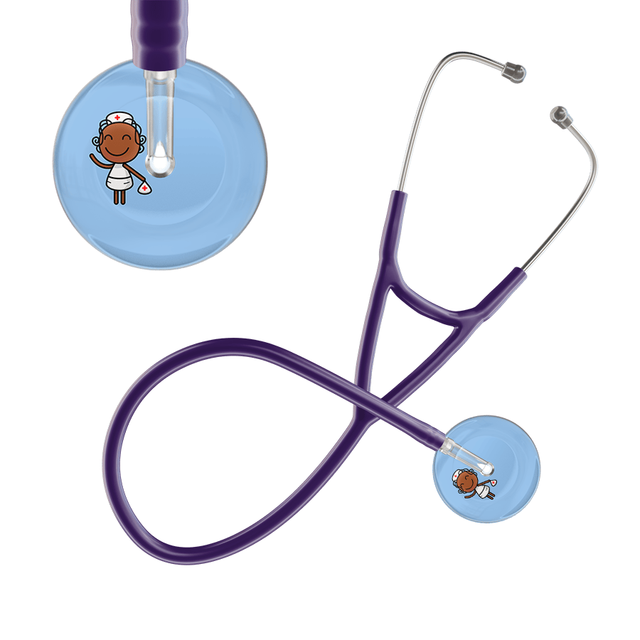 Ultrascope Single Stethoscope Light Blue F4 Cartoon Nurse / Adult / Purple Cartoon Nurse F4 Skin Cardiology Stethoscope