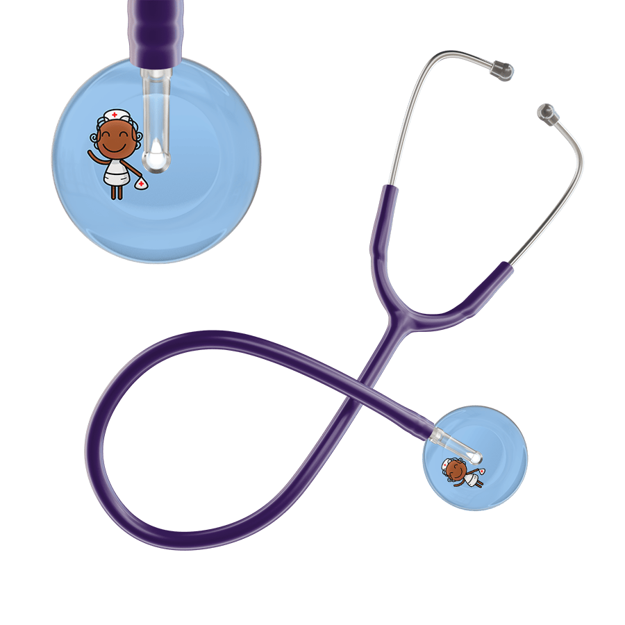 Ultrascope Single Stethoscope Light Blue F4 Cartoon Nurse / Adult / Purple Cartoon Nurse F4 Skin Stethoscope