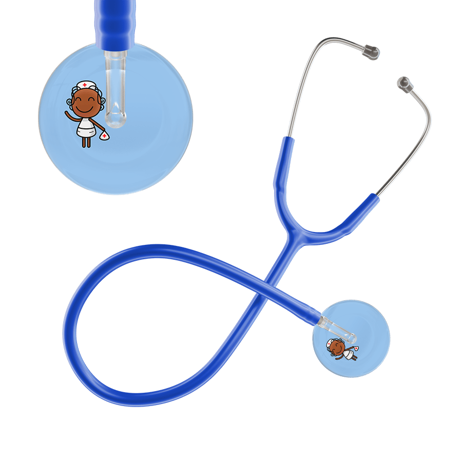 Ultrascope Single Stethoscope Light Blue F4 Cartoon Nurse / Adult / Royal Blue Cartoon Nurse Stethoscope