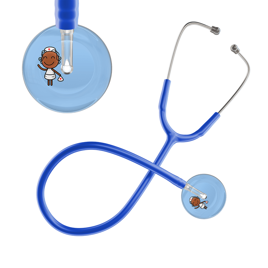 Ultrascope Single Stethoscope Light Blue F4 Cartoon Nurse / Adult / Royal Blue Cartoon Nurse F4 Skin Stethoscope