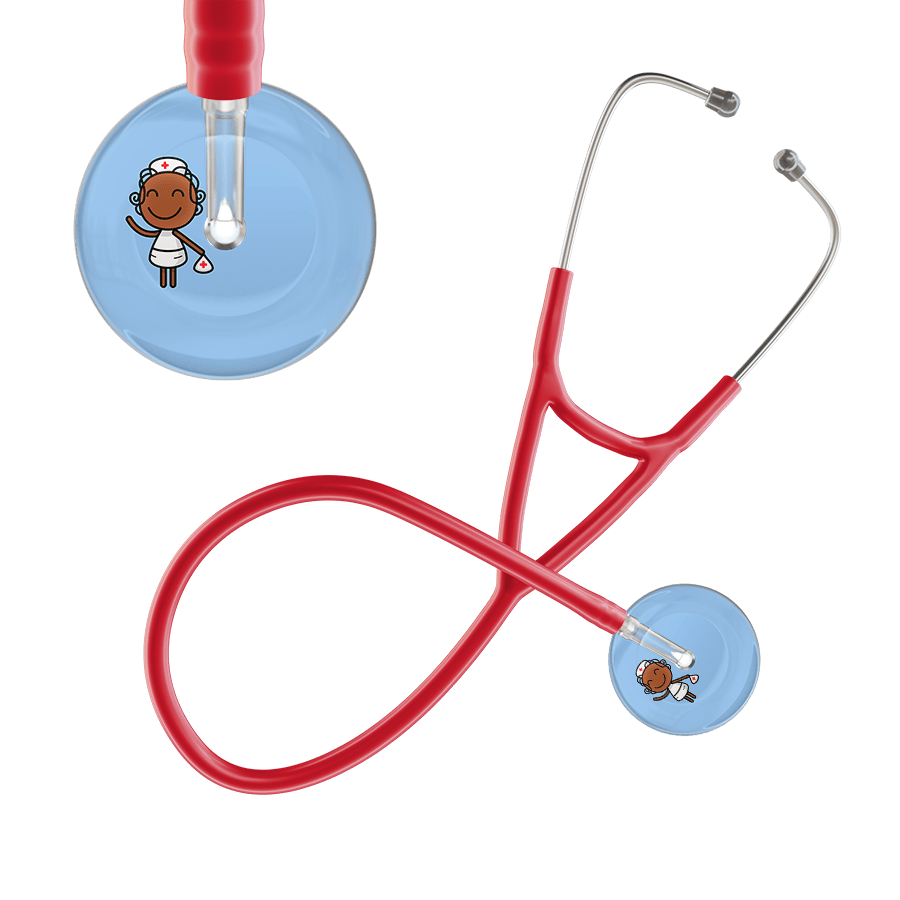 Ultrascope Single Stethoscope Light Blue F4 Cartoon Nurse / Adult / Red Cartoon Nurse F4 Skin Cardiology Stethoscope
