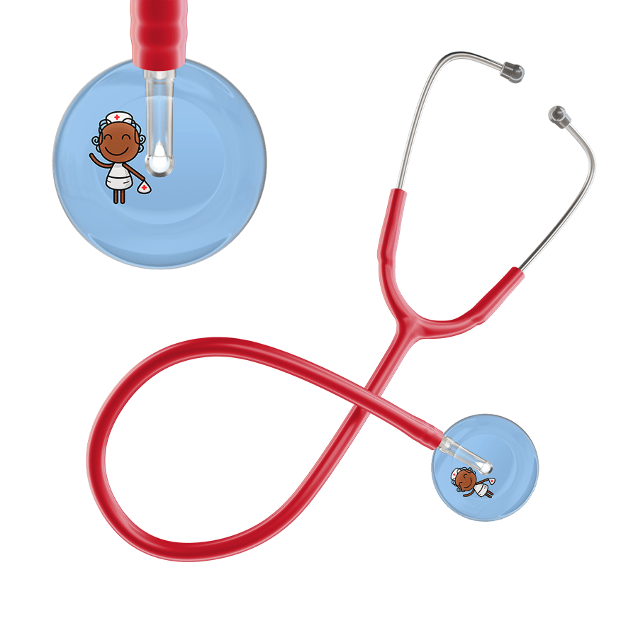 Ultrascope Single Stethoscope Light Blue F4 Cartoon Nurse / Adult / Red Cartoon Nurse F4 Skin Stethoscope