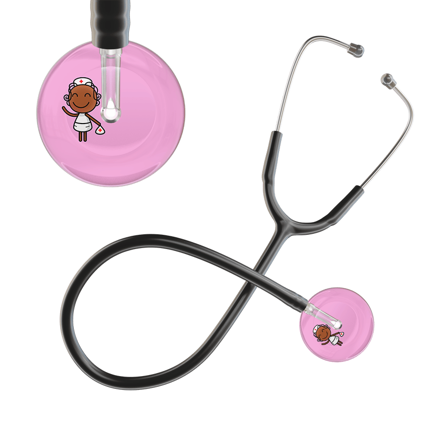 Ultrascope Single Stethoscope Light Pink F4 Cartoon Nurse / Adult / Black Cartoon Nurse F4 Skin Stethoscope