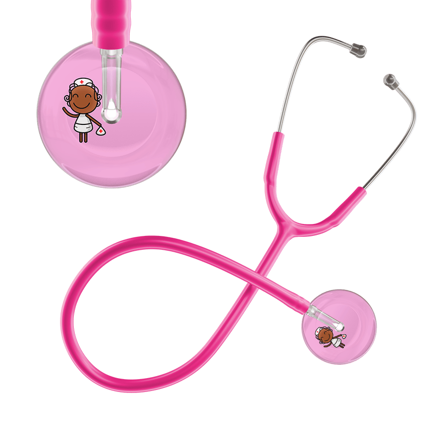 Ultrascope Single Stethoscope Light Pink F4 Cartoon Nurse / Adult / Hot Pink Cartoon Nurse F4 Skin Stethoscope