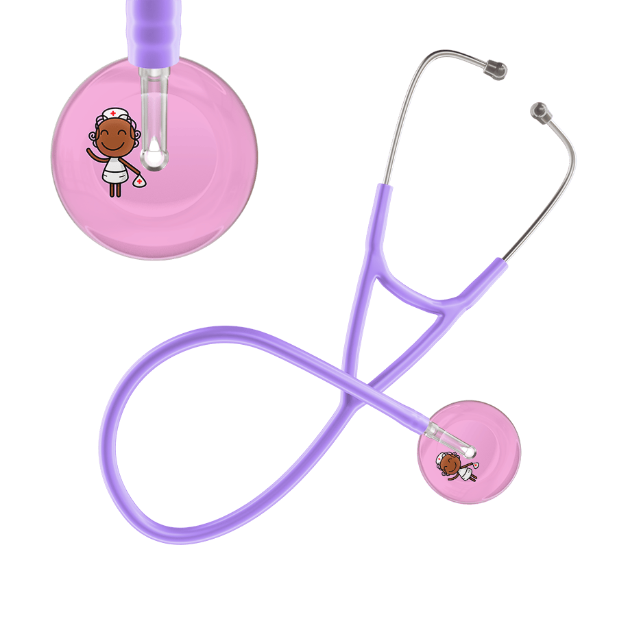 Ultrascope Single Stethoscope Light Pink F4 Cartoon Nurse / Adult / Lavender Cartoon Nurse F4 Skin Cardiology Stethoscope