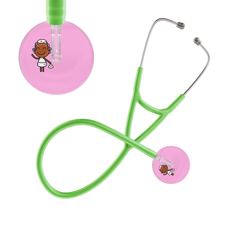 Ultrascope Single Stethoscope Light Pink F4 Cartoon Nurse / Adult / Lime Green Cartoon Nurse Cardiology Stethoscope