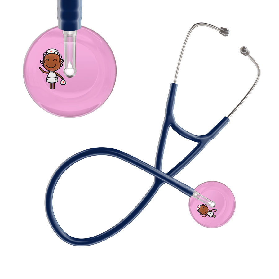 Ultrascope Single Stethoscope Light Pink F4 Cartoon Nurse / Adult / Navy Cartoon Nurse F4 Skin Cardiology Stethoscope