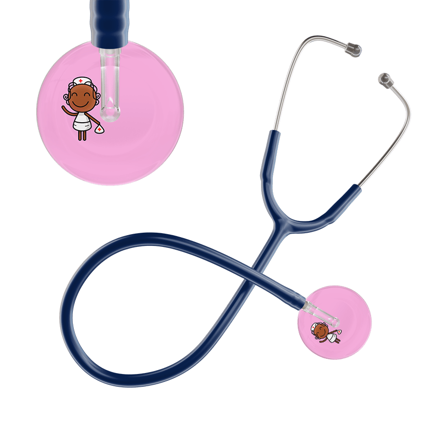 Ultrascope Single Stethoscope Light Pink F4 Cartoon Nurse / Adult / Navy Cartoon Nurse Stethoscope