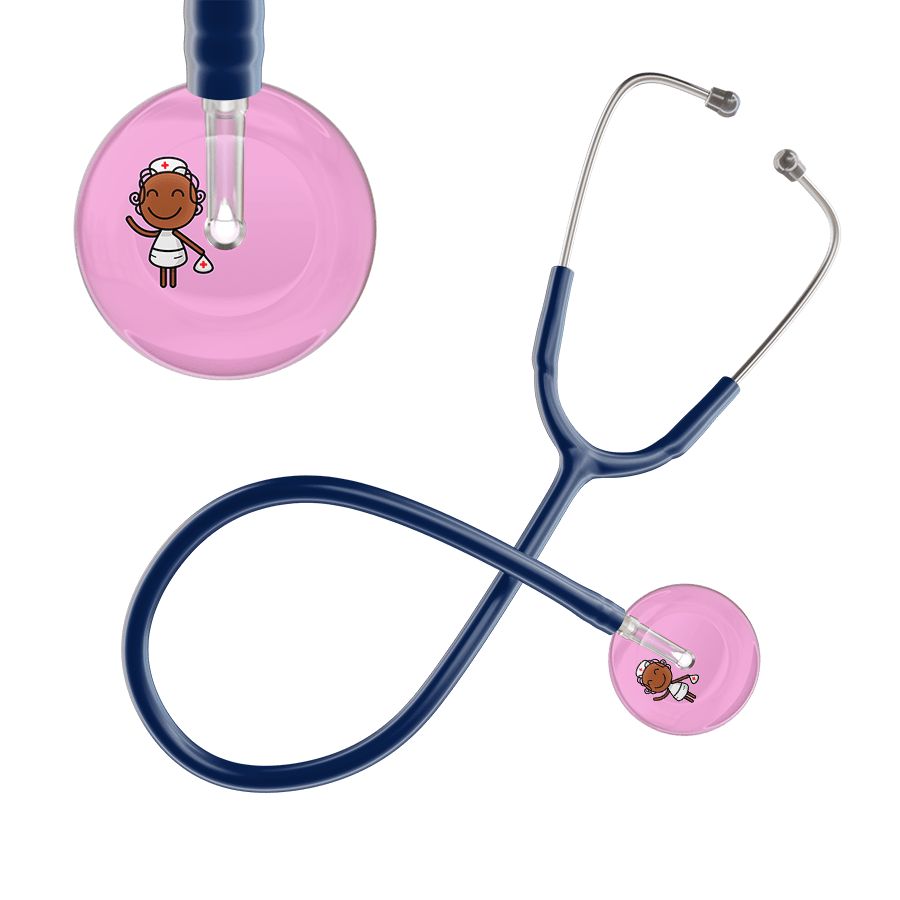 Ultrascope Single Stethoscope Light Pink F4 Cartoon Nurse / Adult / Navy Cartoon Nurse F4 Skin Stethoscope