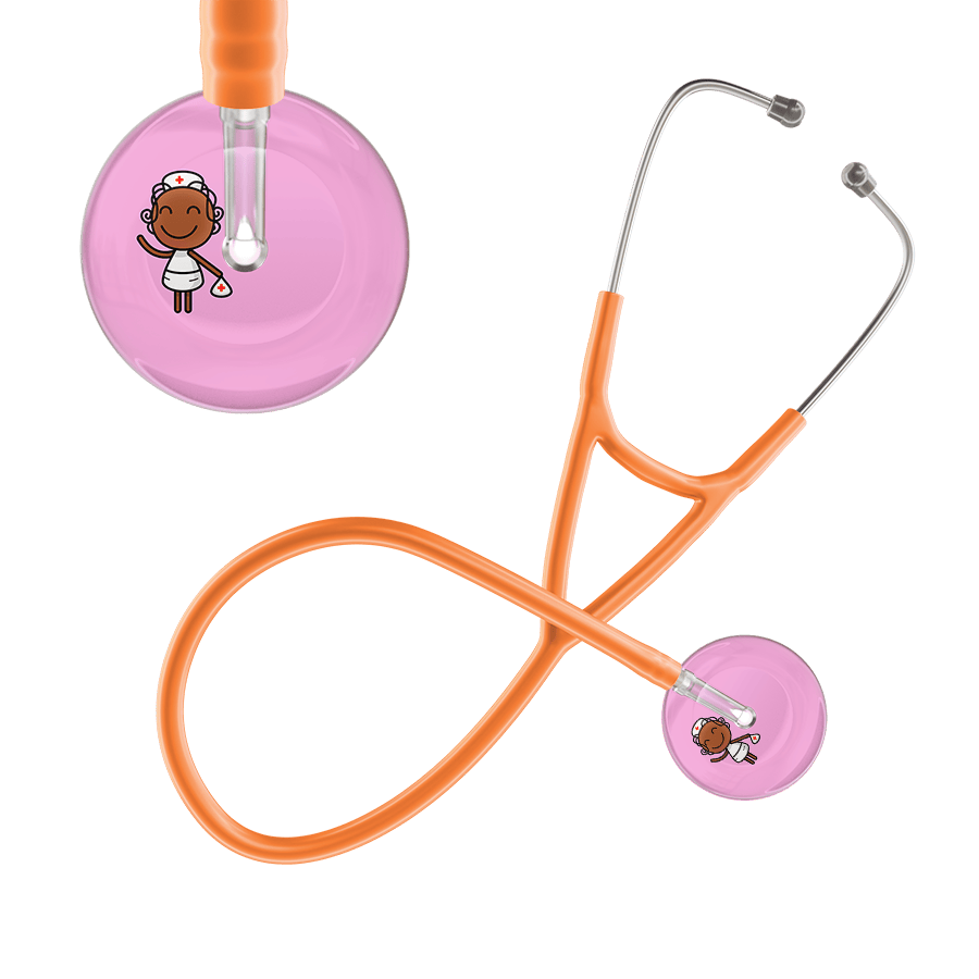 Ultrascope Single Stethoscope Light Pink F4 Cartoon Nurse / Adult / Orange Cartoon Nurse F4 Skin Cardiology Stethoscope