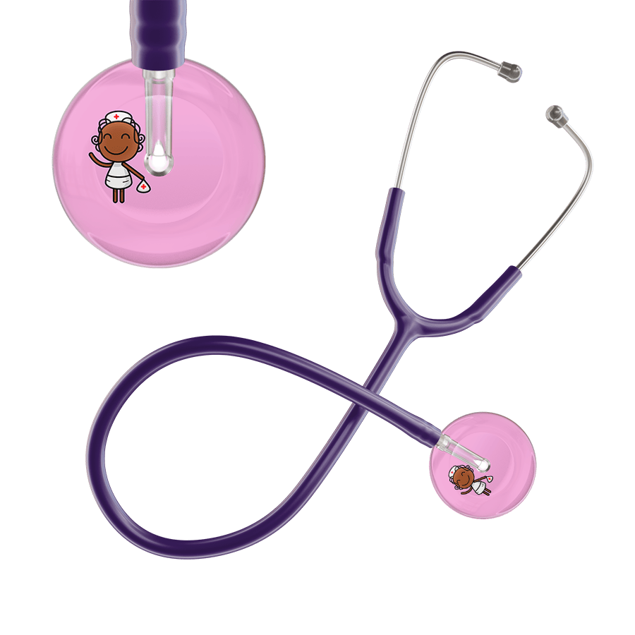 Ultrascope Single Stethoscope Light Pink F4 Cartoon Nurse / Adult / Purple Cartoon Nurse F4 Skin Stethoscope