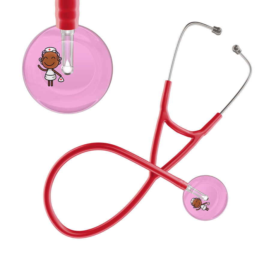 Ultrascope Single Stethoscope Light Pink F4 Cartoon Nurse / Adult / Red Cartoon Nurse F4 Skin Cardiology Stethoscope