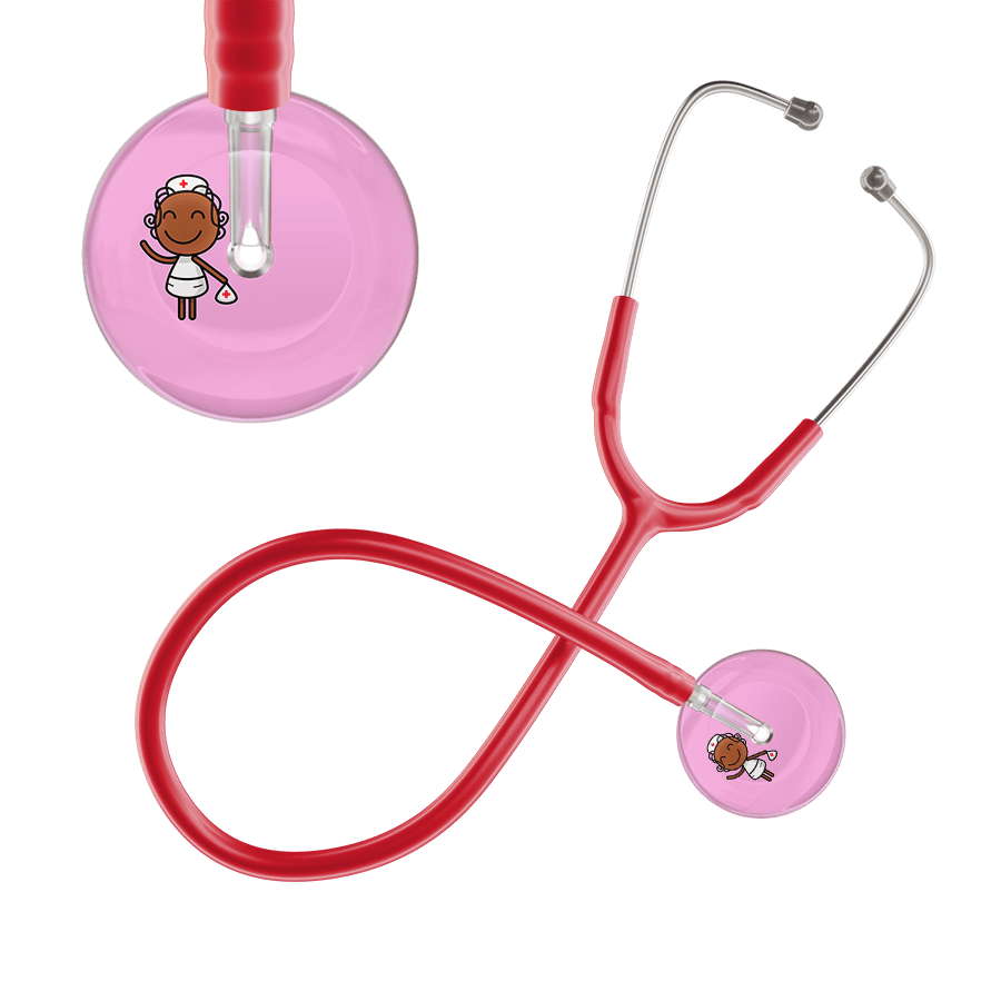 Ultrascope Single Stethoscope Light Pink F4 Cartoon Nurse / Adult / Red Cartoon Nurse F4 Skin Stethoscope