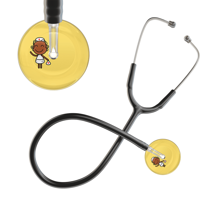 Ultrascope Single Stethoscope Light Yellow F4 Cartoon Nurse / Adult / Black Cartoon Nurse F4 Skin Stethoscope