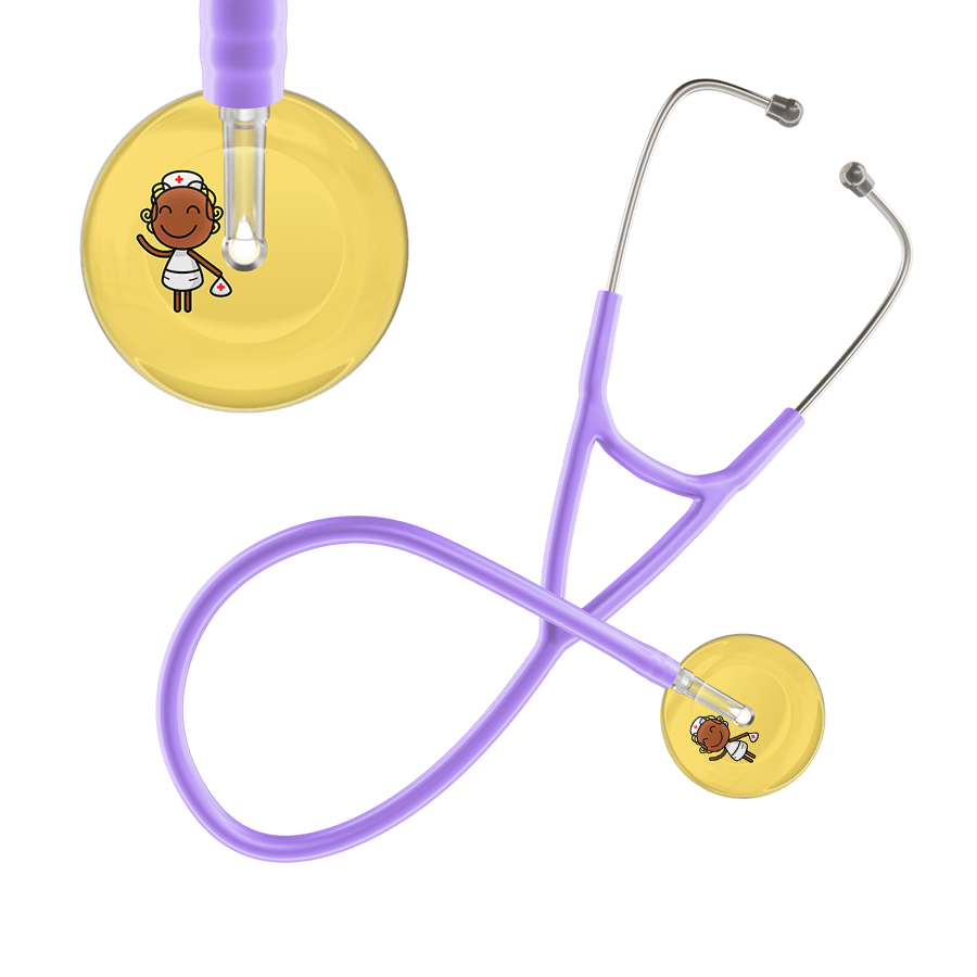 Ultrascope Single Stethoscope Light Yellow F4 Cartoon Nurse / Adult / Lavender Cartoon Nurse F4 Skin Cardiology Stethoscope