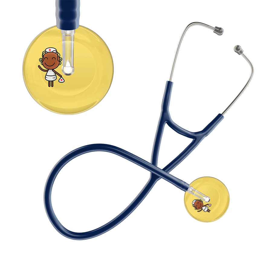 Ultrascope Single Stethoscope Light Yellow F4 Cartoon Nurse / Adult / Navy Cartoon Nurse F4 Skin Cardiology Stethoscope