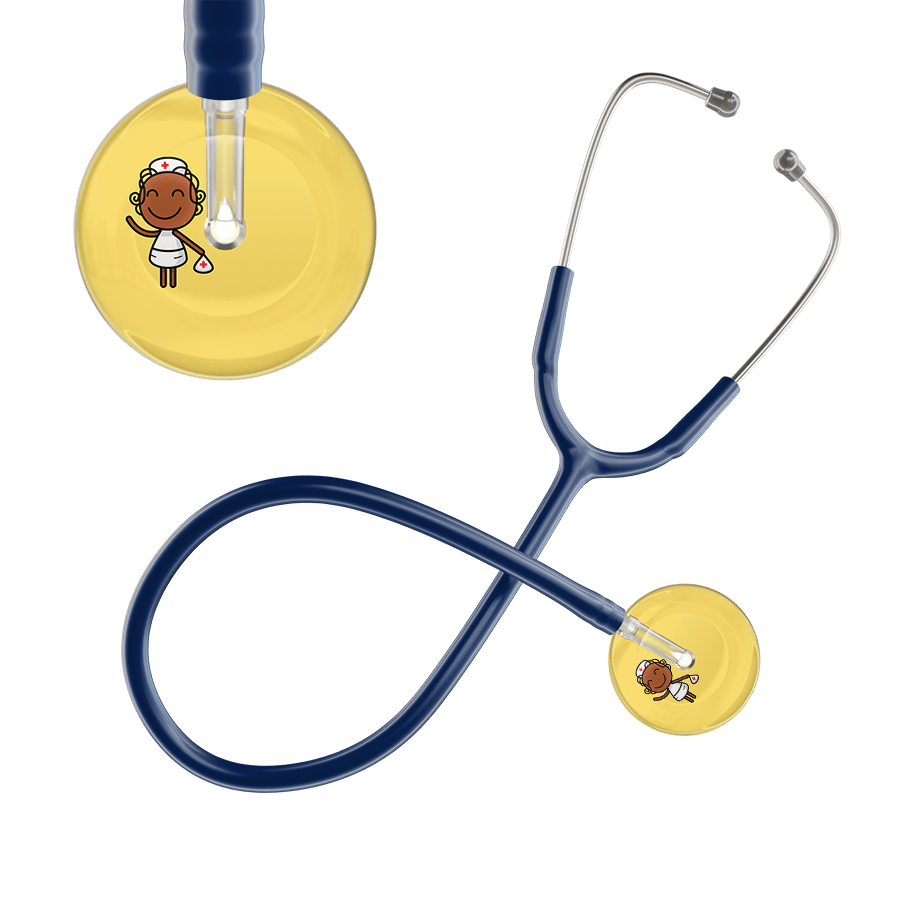 Ultrascope Single Stethoscope Light Yellow F4 Cartoon Nurse / Adult / Navy Cartoon Nurse F4 Skin Stethoscope