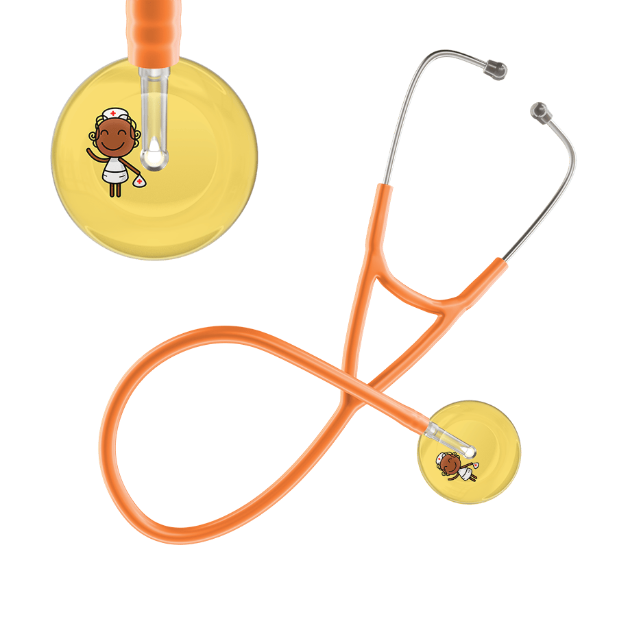 Ultrascope Single Stethoscope Light Yellow F4 Cartoon Nurse / Adult / Orange Cartoon Nurse F4 Skin Cardiology Stethoscope