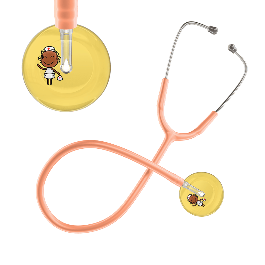 Ultrascope Single Stethoscope Light Yellow F4 Cartoon Nurse / Adult / Peach Cartoon Nurse F4 Skin Stethoscope