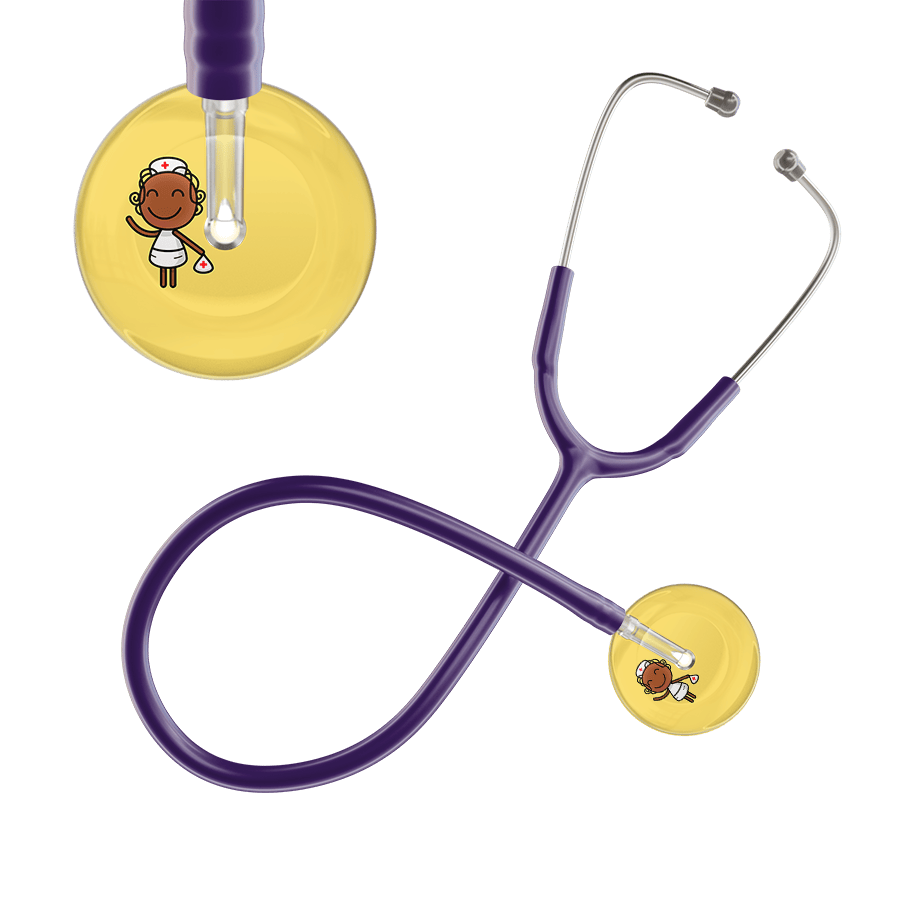 Ultrascope Single Stethoscope Light Yellow F4 Cartoon Nurse / Adult / Purple Cartoon Nurse F4 Skin Stethoscope