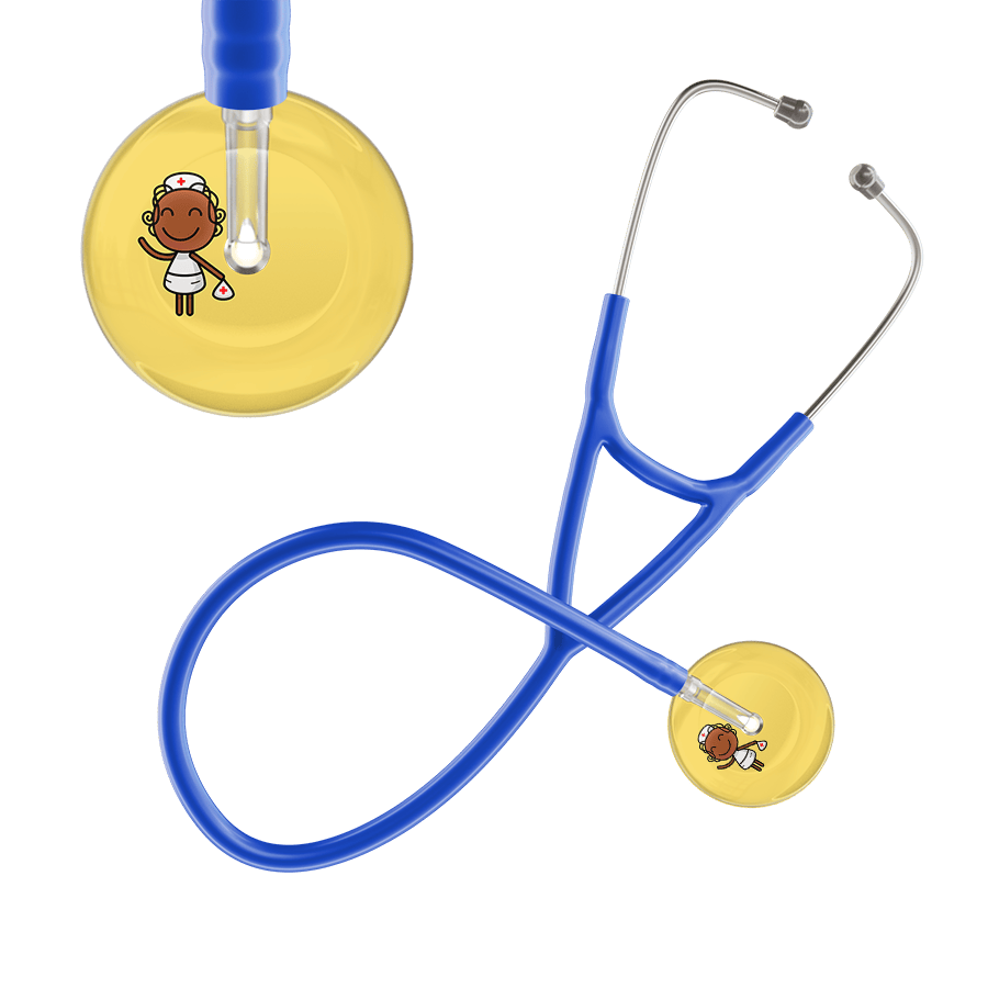 Ultrascope Single Stethoscope Light Yellow F4 Cartoon Nurse / Adult / Royal Blue Cartoon Nurse F4 Skin Cardiology Stethoscope