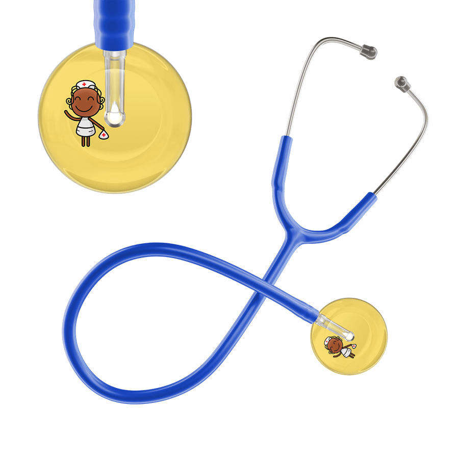 Ultrascope Single Stethoscope Light Yellow F4 Cartoon Nurse / Adult / Royal Blue Cartoon Nurse F4 Skin Stethoscope