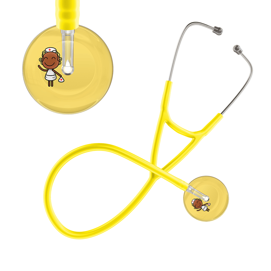 Ultrascope Single Stethoscope Light Yellow F4 Cartoon Nurse / Adult / Yellow Cartoon Nurse F4 Skin Cardiology Stethoscope