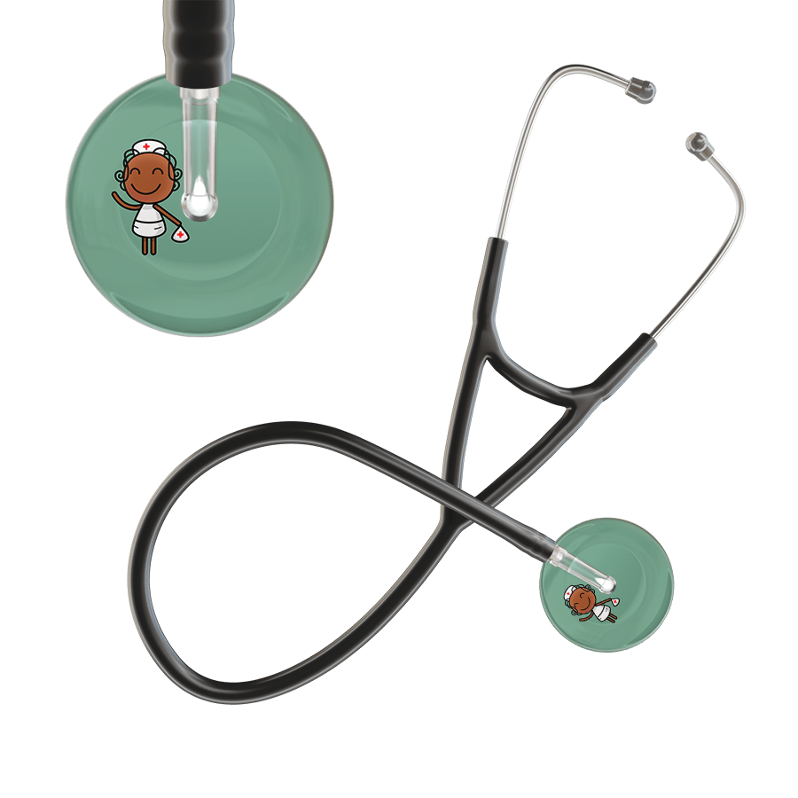 Ultrascope Single Stethoscope Sage F4 Cartoon Nurse / Adult / Black Cartoon Nurse F4 Skin Cardiology Stethoscope