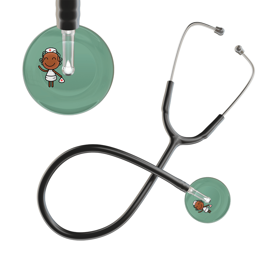 Ultrascope Single Stethoscope Sage F4 Cartoon Nurse / Adult / Black Cartoon Nurse F4 Skin Stethoscope