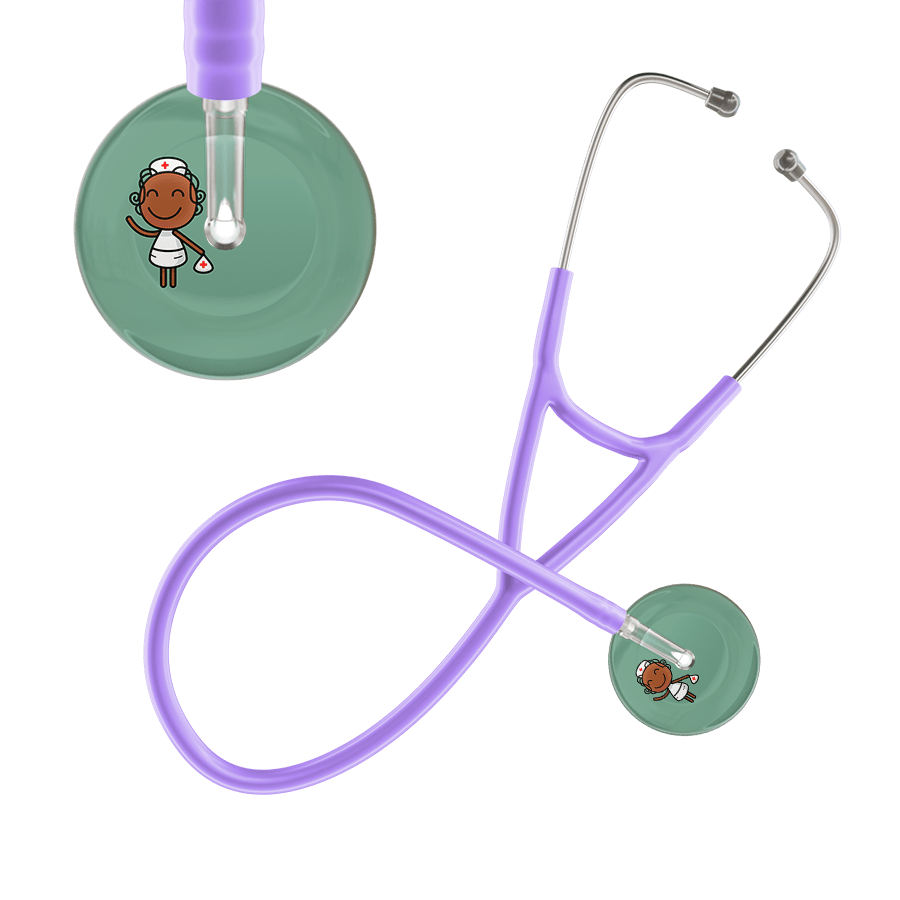 Ultrascope Single Stethoscope Sage F4 Cartoon Nurse / Adult / Lavender Cartoon Nurse F4 Skin Cardiology Stethoscope