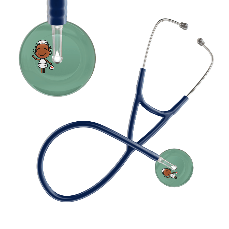 Ultrascope Single Stethoscope Sage F4 Cartoon Nurse / Adult / Navy Cartoon Nurse F4 Skin Cardiology Stethoscope