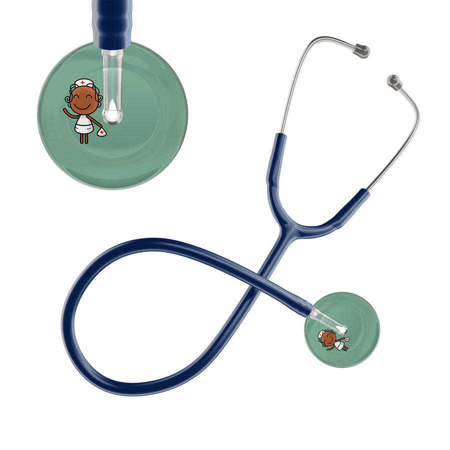 Ultrascope Single Stethoscope Sage F4 Cartoon Nurse / Adult / Navy Cartoon Nurse F4 Skin Stethoscope